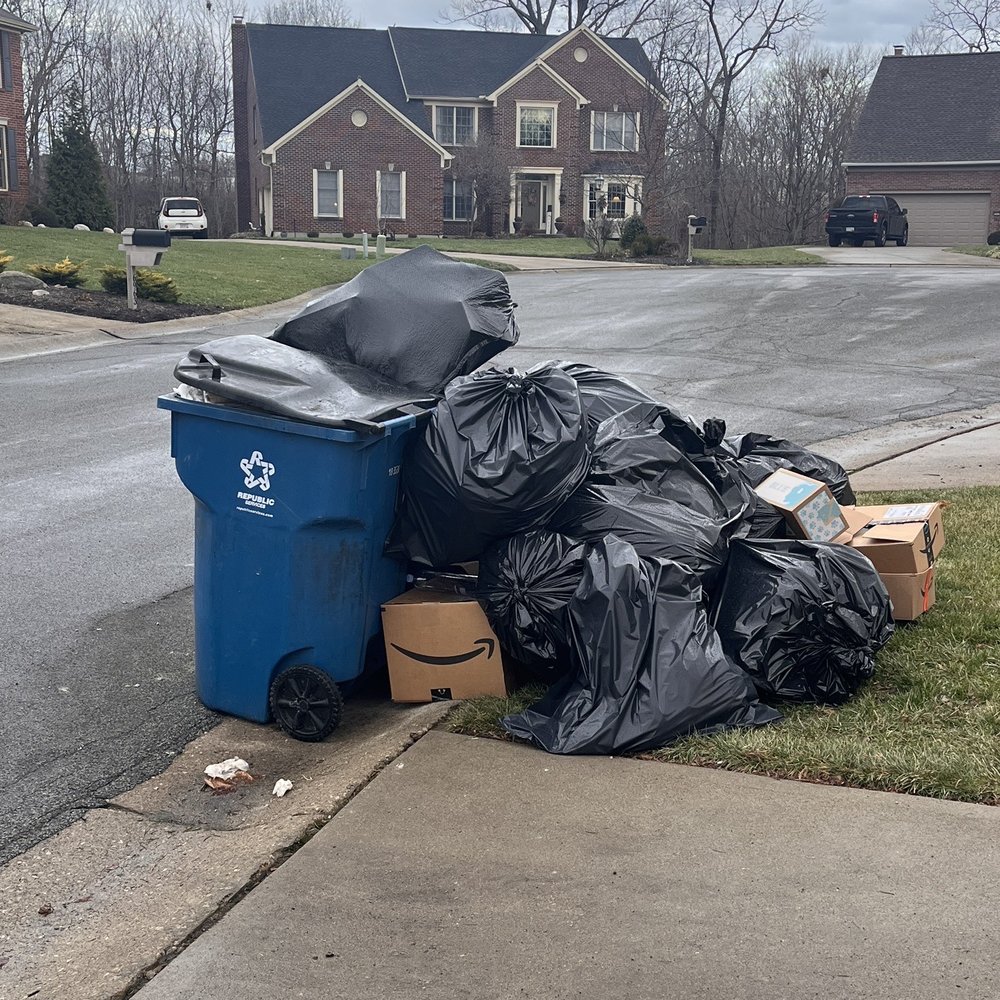 Republic Services Cincinnati - Weeks of trash with promises to pick up!! There service and company is TRASH!! - Dumpster Rental Near Me - Cincinnati, Ohio Republic Services Cincinnati - Weeks of trash with promises to pick up!! There service and company is TRASH!! - Dumpster Rental Near Me - Cincinnati, Ohio