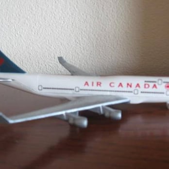 Air Canada - Sadly, the 747-400 used from Toronto to LHR or FRA is no longer in the fleet. Model bought at kitsch gift shop in Old Montreal. - Airlines Near Me - Toronto, Ontario