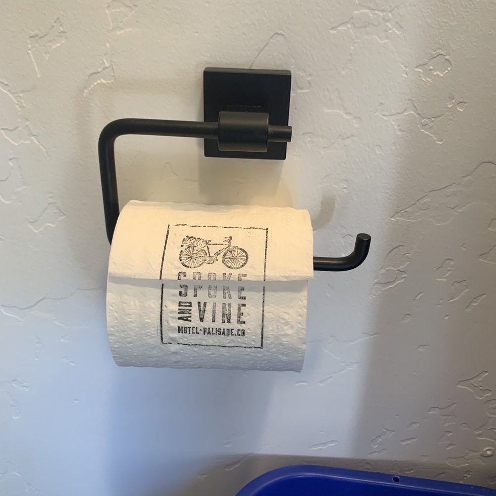 Spoke and Vine Motel - Made me giggle but cute toilet paper roll also haha - Hotels Near Me - Palisade, Colorado Spoke and Vine Motel - Made me giggle but cute toilet paper roll also haha - Hotels Near Me - Palisade, Colorado