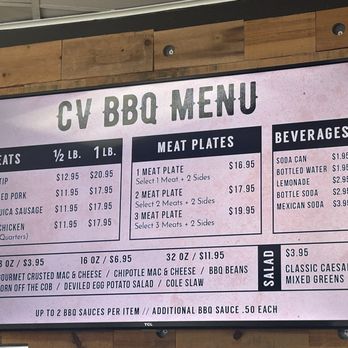 CV BBQ - Menu - Barbeque Near Me - Indio, California