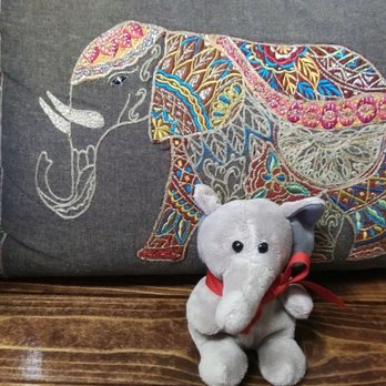OrVeganic - My little elephant, Elias w/their elephant pillow. - Vegan Near Me - Lawndale, California OrVeganic - My little elephant, Elias w/their elephant pillow. - Vegan Near Me - Lawndale, California