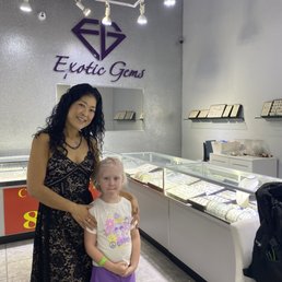 Our granddaughter and Coco after her most recent purchase