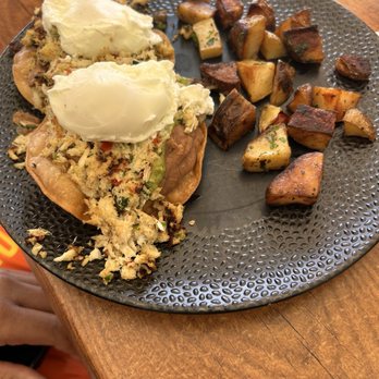 Tinta - Crab Benedict... normally topped hollandaise sauce but I can't have dairy so we left it off - Breakfast & Brunch Near Me - Fort Lauderdale, Florida Tinta - Crab Benedict... normally topped hollandaise sauce but I can't have dairy so we left it off - Breakfast & Brunch Near Me - Fort Lauderdale, Florida