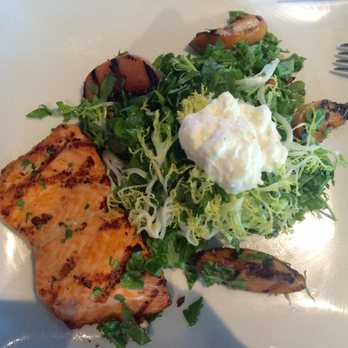 zinc@shade - Grilled peaches salad from Shade Hour menu (no onions) with a side of grilled salmon. Unforgettable! - New American Near Me - Manhattan Beach, California zinc@shade - Grilled peaches salad from Shade Hour menu (no onions) with a side of grilled salmon. Unforgettable! - New American Near Me - Manhattan Beach, California