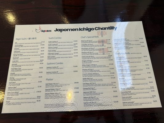 Menu photo 2 Ichigo Sushi Chantilly, VA Menu photo 2 Ichigo Sushi Chantilly, VA