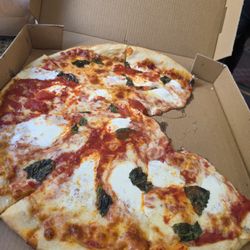PIZZA WITH RED SAUCE AND BASIL IT WAS AWESOME WELL MADE NICE CRUST VERY VERY TASTY