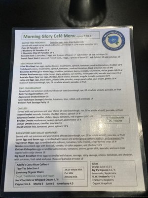 Menu photo 2 Morning Glory Farm Fresh Cafe Lafayette, CO Menu photo 2 Morning Glory Farm Fresh Cafe Lafayette, CO