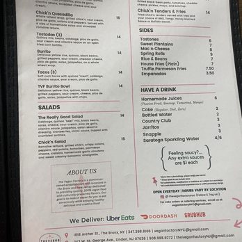 The Vegan Factory  - Menu - Vegan Near Me - Elizabeth , New Jersey