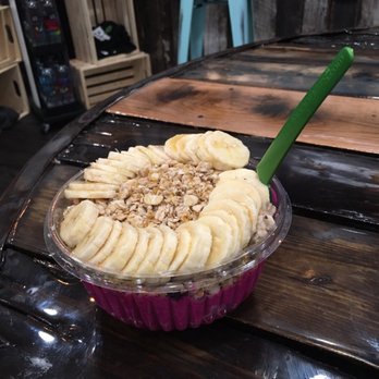 Playa Bowls - Pitaya bowl, $9, with granola, banana and honey - Juice Bars & Smoothies Near Me - Montclair, New Jersey Playa Bowls - Pitaya bowl, $9, with granola, banana and honey - Juice Bars & Smoothies Near Me - Montclair, New Jersey