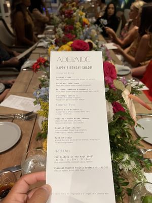 Menu photo 8 Adelaide Del Mar, CA