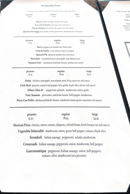Menu photo 1 Village Pizzeria Truckee, CA