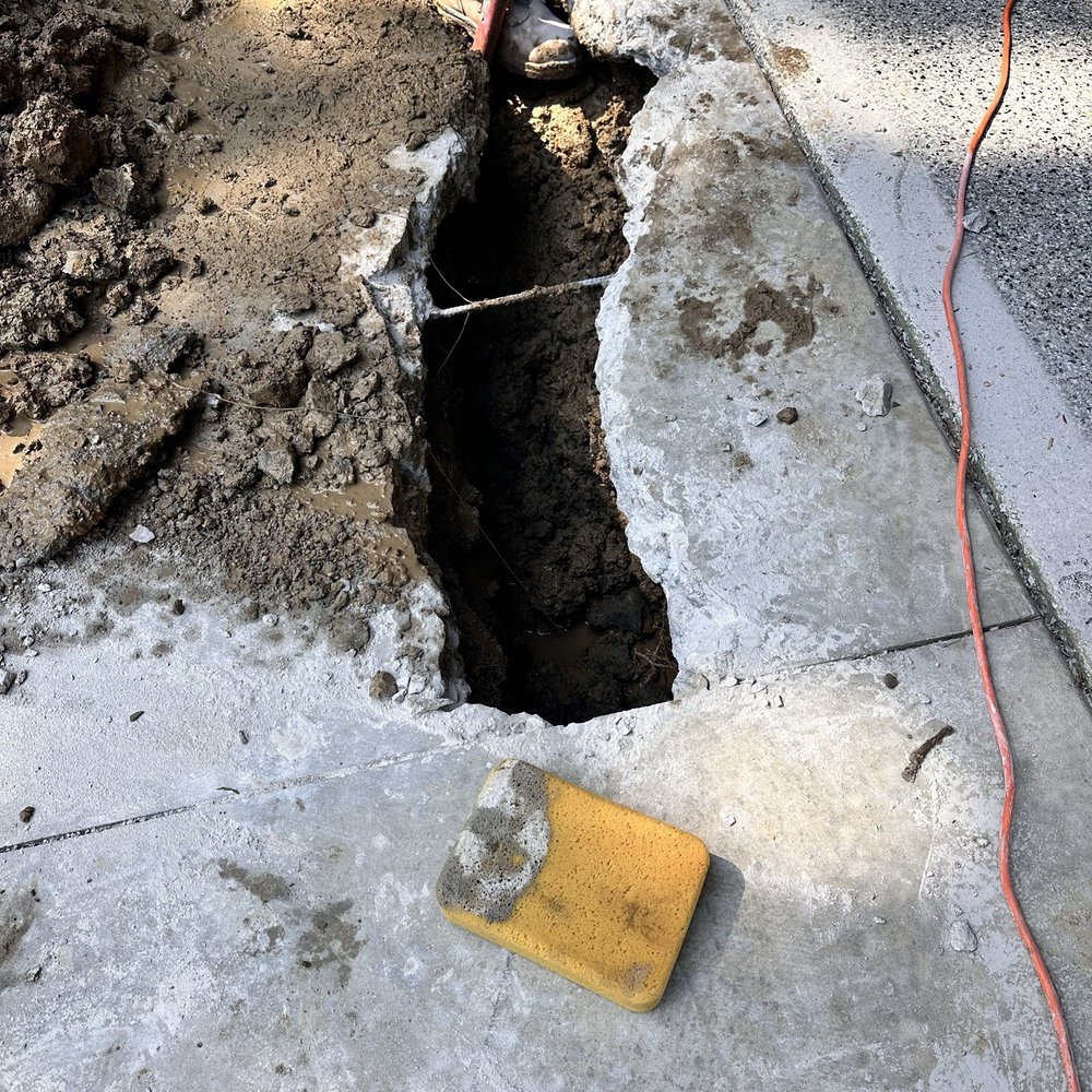 American Leak Detection of San Gabriel Valley - Trench on drive way - Plumbing Near Me - Covina, California American Leak Detection of San Gabriel Valley - Trench on drive way - Plumbing Near Me - Covina, California