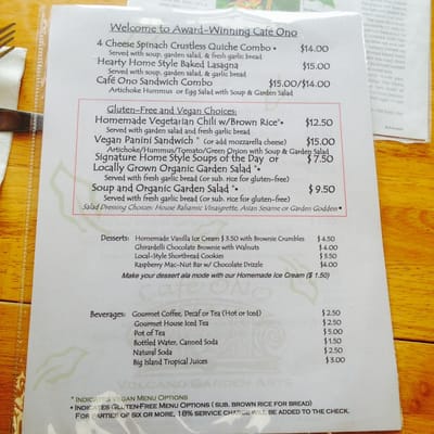 Menu photo 8 Cafe Ono Volcano, HI