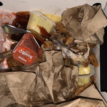 Popeyes Louisiana Kitchen - My meal after I gobbled it up - Fast Food Near Me - North Bend, Washington Popeyes Louisiana Kitchen - My meal after I gobbled it up - Fast Food Near Me - North Bend, Washington