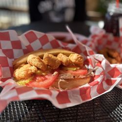 Frank's Famous Chicken & Waffles - Shrimp Po Bo Sandwich