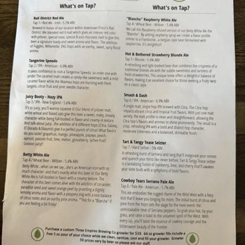 Three Empires Brewing - Menu - Breweries Near Me - Frisco, Texas