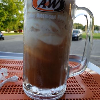 A&W Restaurant - Classic root beer float on a beautiful summer night - Fast Food Near Me - Dexter, Michigan