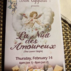 Bon Appétit - 2019 Valentine's day Menu - cover page