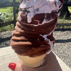 Black raspberry with chocolate dip.