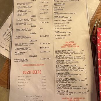 Centro Cali Brewing - Menu - Breweries Near Me - Bakersfield, California