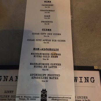 Magnanimous Brewery - Menu - Breweries Near Me - Tampa, Florida Magnanimous Brewery - Menu - Breweries Near Me - Tampa, Florida
