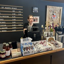 Up North Roast Coffee - Inside with friendly barista!