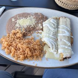 El Agave Mexican Restaurant - Chimichangas with beans and rice