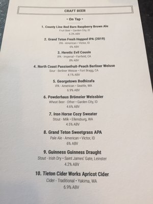 Menu photo 5 Twisted Timber Tavern Boise, ID