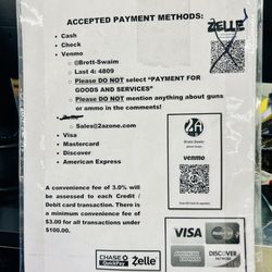 Second Amendment Zone - No longer accepting Zelle (09/2026)