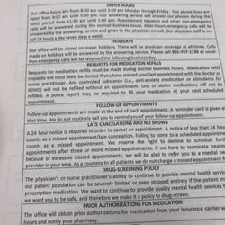 Vogelfanger and Struble Clinic - Office policies