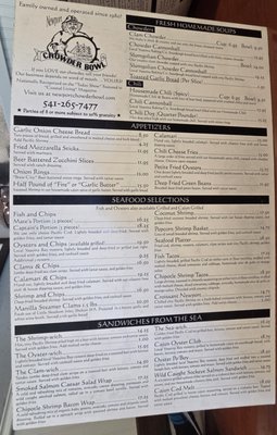 Menu photo 4 Chowder Bowl Newport, OR