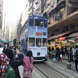 North Point Market - The tram runs right through the market.