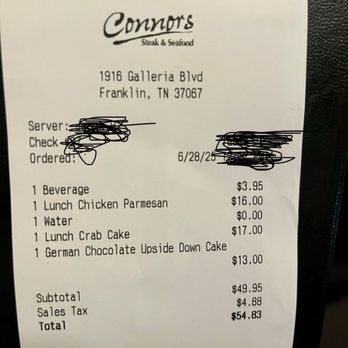 Connors Steak & Seafood - Pricey - Seafood Near Me - Franklin, Tennessee