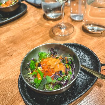 Kochi - King Salmon Bibimbap + Sea Urchin Supplement - Korean Near Me - New York, New York Kochi - King Salmon Bibimbap + Sea Urchin Supplement - Korean Near Me - New York, New York