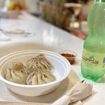 Saami Somi - Mushroom khinkali, adjika, and mineral water. - Georgian Near Me - Philadelphia, Pennsylvania Saami Somi - Mushroom khinkali, adjika, and mineral water. - Georgian Near Me - Philadelphia, Pennsylvania