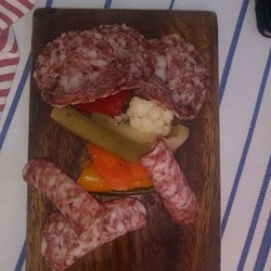 Due Mori - Compliments of the chef. Vegetables are pickled perfectly.