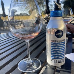Wine and complimentary water Wine and complimentary water