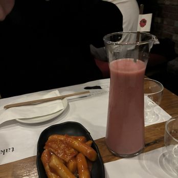 Take31 - Pink Raspberry Makgeolli & complimentary tteokbokki - Korean Near Me - New York, New York Take31 - Pink Raspberry Makgeolli & complimentary tteokbokki - Korean Near Me - New York, New York