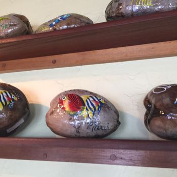 Coconuts Fish Cafe - Cool painted coconuts - Seafood Near Me - Kihei, Hawaii