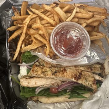 The Greek Street - Chicken Pita with Fries - Greek Near Me - Miami, Florida