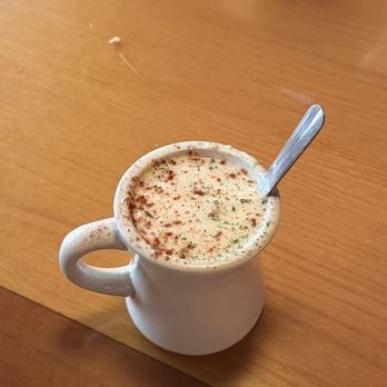Kelly's Landing - New England Clam 'chowdah'. In a mug. An absolute must-try. - Seafood Near Me - Fort Lauderdale, Florida Kelly's Landing - New England Clam 'chowdah'. In a mug. An absolute must-try. - Seafood Near Me - Fort Lauderdale, Florida