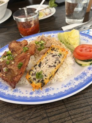 Photo of Dalat Restaurant - Worcester, MA, US. Rice plate  # 24. The pork chop