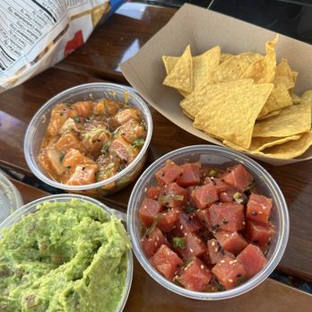 Bear Flag Fish - Half pound of salmon and ahi tuna. Side of guac - Seafood Near Me - Newport Beach, California