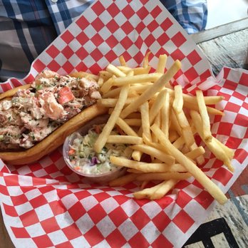 Bostwick's Chowder House - Lobster roll with fries - Seafood Near Me - East Hampton, New York