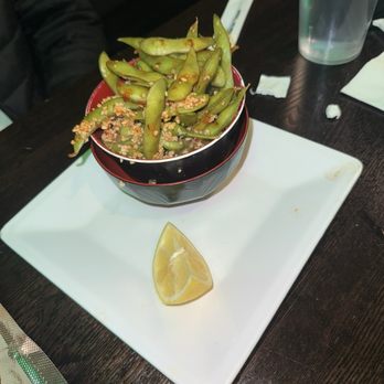 Oishii Sushi - Spicy Garlic Edamame - Sushi Bars Near Me - Riverside, California Oishii Sushi - Spicy Garlic Edamame - Sushi Bars Near Me - Riverside, California