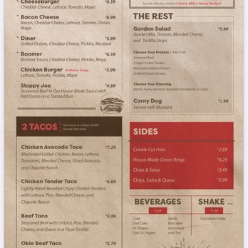 The Brown Bag - the menu for the restaurant - Burgers Near Me - Norman, Oklahoma