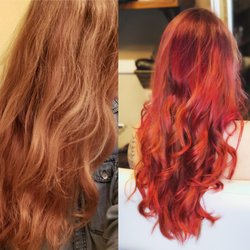The Beauty Bar Salon & Spa - Before and after the dye job Brittaney did for me. I am 100% satisfied.