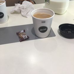 Mcdonald's - Large coffee with a biscuit (€1.40). Brought our own fresh milk too