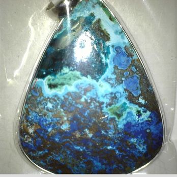 Prospector's Pouch - azurite malachite pendant set in silver - Jewelry Near Me - Kennesaw, Georgia Prospector's Pouch - azurite malachite pendant set in silver - Jewelry Near Me - Kennesaw, Georgia