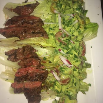 Gabbi's Mexican Kitchen - Ensalada de Aguacate (Grilled Skirt Steak, Avocado, Cherry Tomatoes, Cucumbers, Cotija, Toasted Pepitas with Avocado Dressing)! - Mexican Near Me - Orange, California